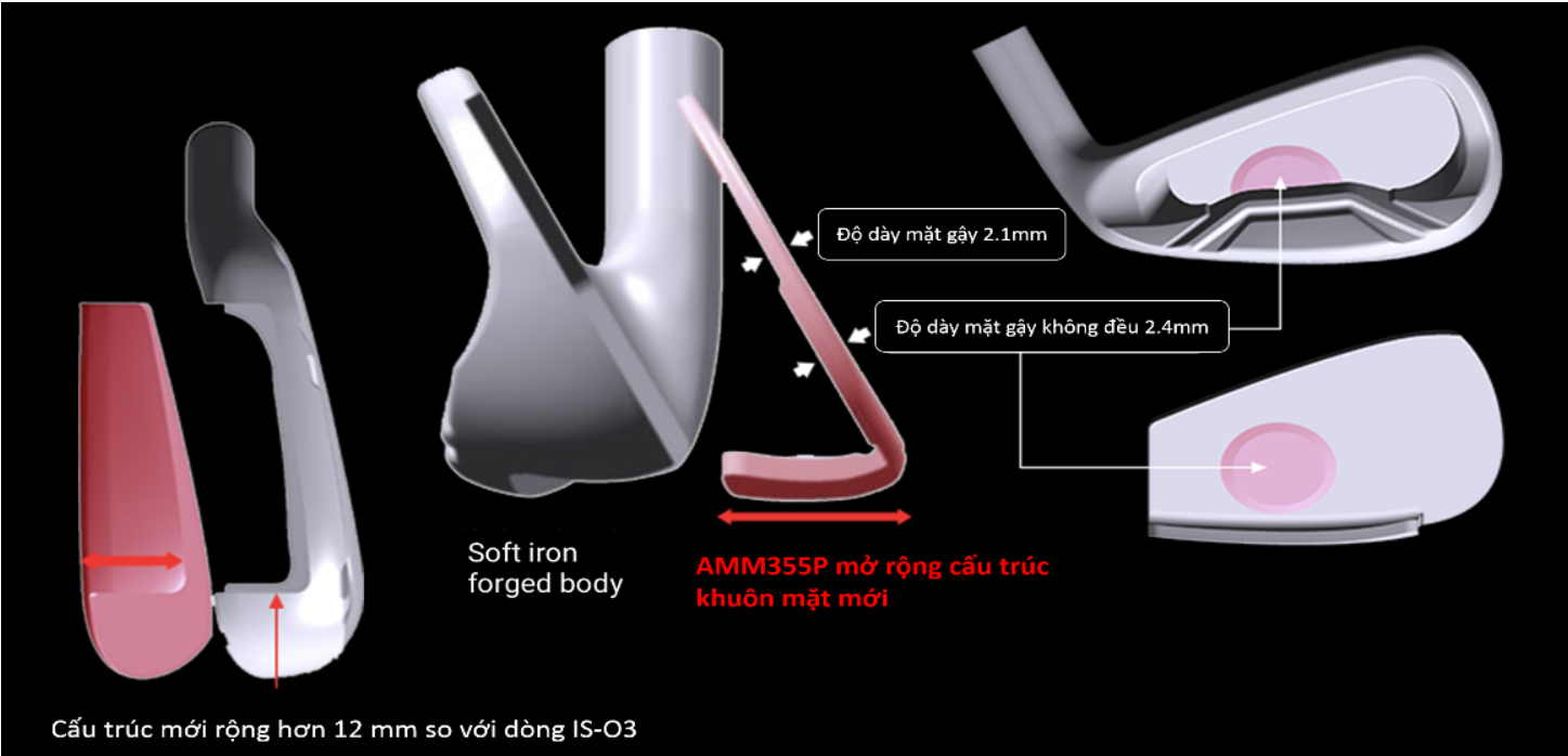 Gậy sắt tay trái Honma  Beres  06  - 2 sao ( #5-11, AW, SW)