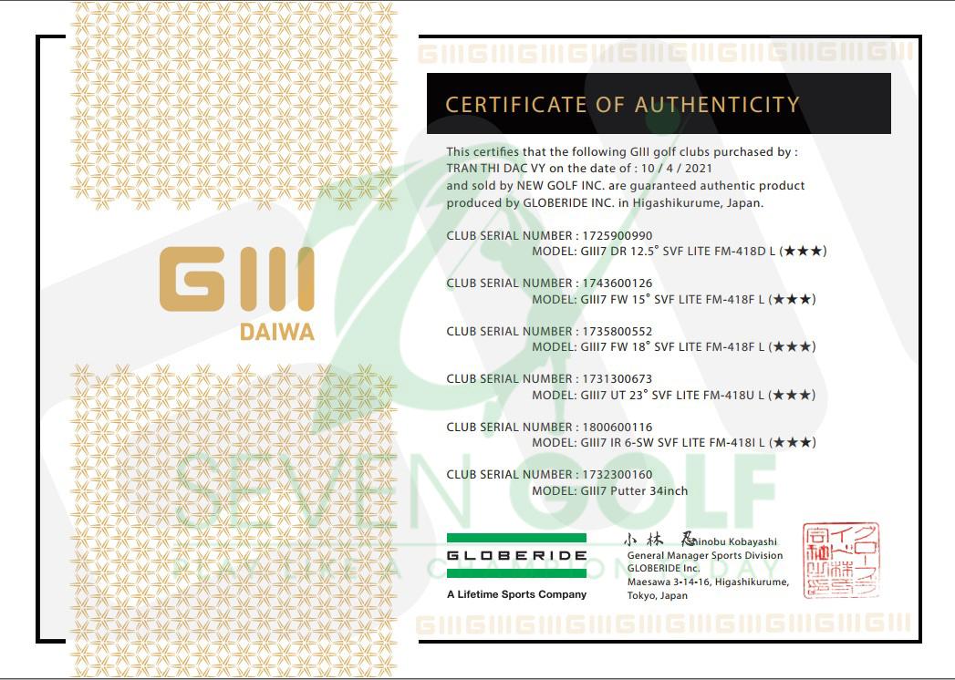 Fullset bộ gậy Daiwa_GIII 8 HR  3 sao