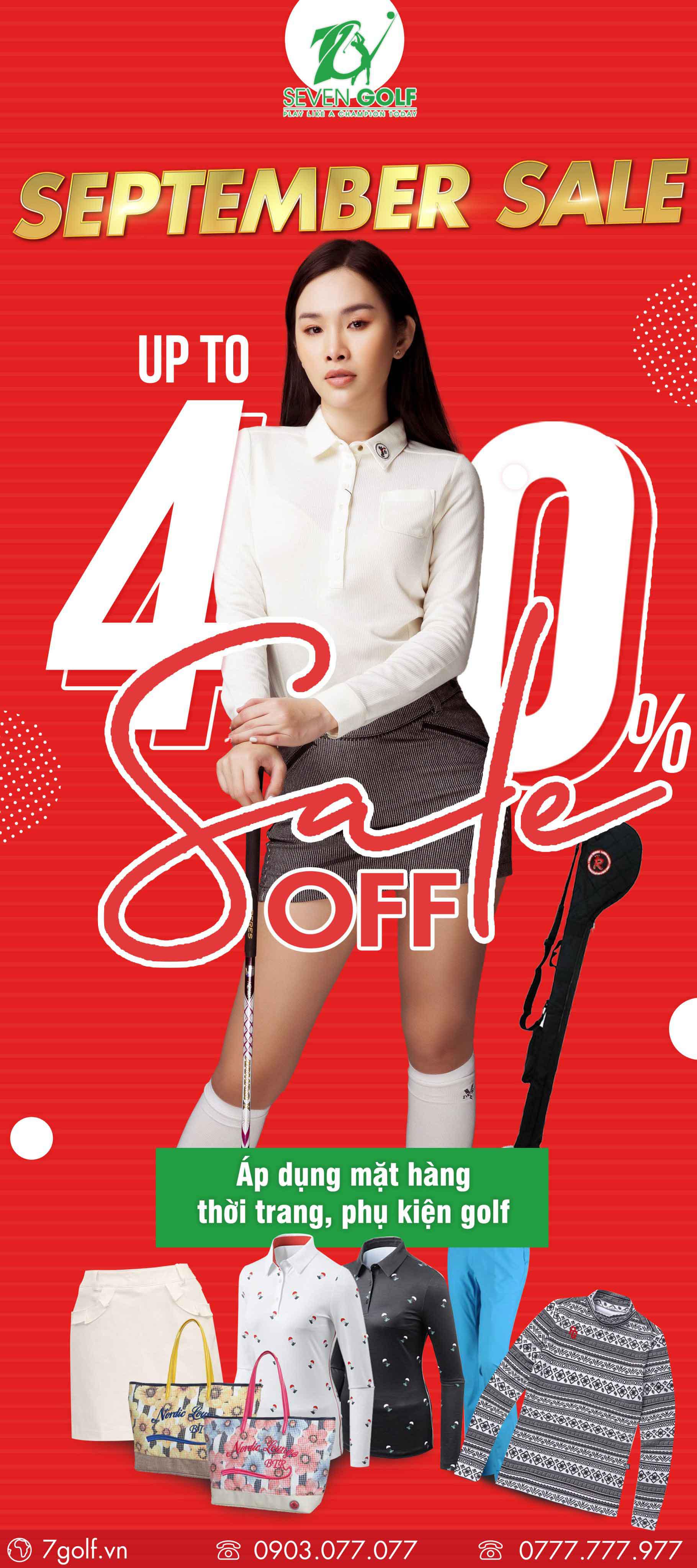 September Sale - Ưu đãi đặc biệt đến 40% sản phẩm thời trang và phụ kiện golf